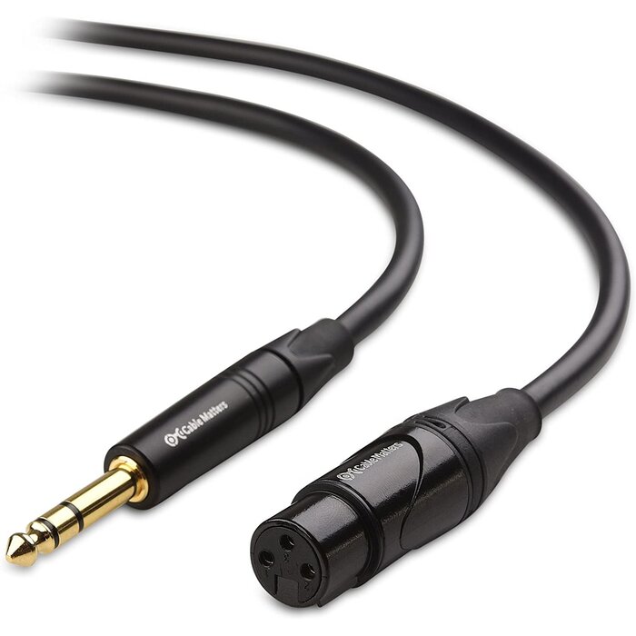 1/4M-2-XLRF - Cable Matters - 6.35mm (1/4 Inch) TRS to XLR Cable 6 ft Male to Female (XLR to TRS Cable, XLR to 1/4 Cable, 1/4 to XLR Cable)
