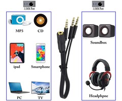 1/F-3/M-SPLIT - zdyCGTim - 3.5mm Audio Y Splitter Headphone Cable 3.5mm 1/8" inch Female to 3 3.5mm 1/8" inch Male Headset Mic & Stereo Audio Y Splitter Cable for Smartphone to Soundbox Adapter(30 CM/12 inch) (3-Pole)