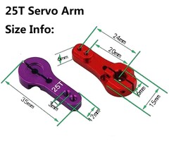 25T-SH - ShareGoo - 25T Aluminum Servo Horn M3 Threads Metal Steering Arm Compatible with RC Car Truck Buggy Airplane