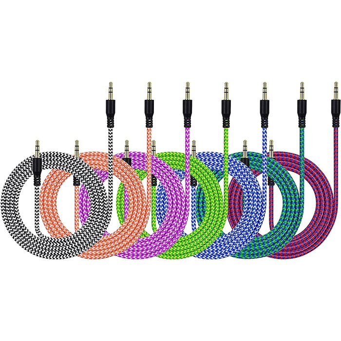 3FT-AUX - UMECORE 3.5mm Auxiliary Audio Cable Male to Male Stereo AUX Cable Flexible Nylon Braided Cord