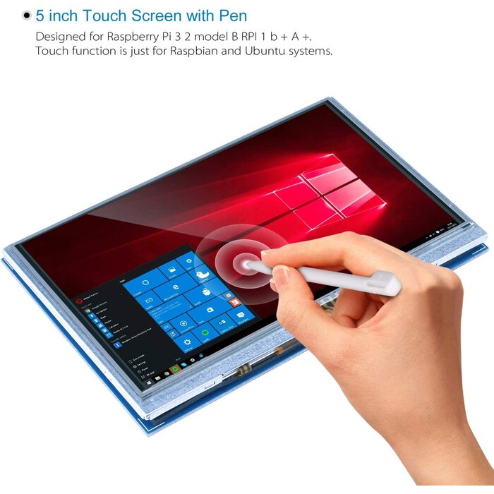 5IN-LCD - Longruner - 5 Inch Touch Screen 800x480 TFT LCD Display for Raspberry Pi 3 2 Model B RPi 1 B B+ A A+ LSC5A (5 inch Touch Screen)