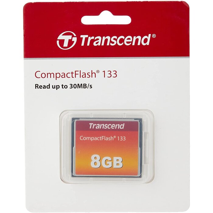 TS8GCF133 - Transcend - 8GB Compact Flash Memory Card 133x (TS8GCF133)