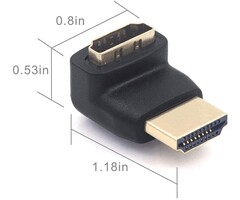90HDMI - VCE HDMI 90 and 270 Degree Adapter, Right Angle HDMI Male to Female L Adapter Connector 3D&4K Supported