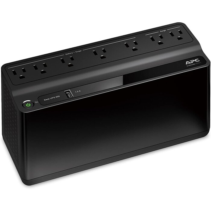APC Battery Backup and Surge Protector, 600VA Backup Battery Power Supply, BE600M1 Back-UPS with USB Charger Port
