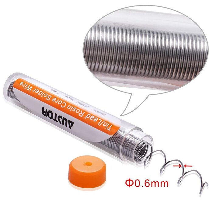 60-40-.6MM - AUSTOR - Solder Wire 60-40 Rosin Core Solder 0.6mm Electrical Soldering Wire, 20g