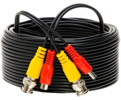 Cables Direct Online - 50FT Black Premade BNC Video Power Cable/Wire for Security Camera, CCTV, DVR, Surveillance System, Plug & Play
