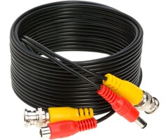 Cables Direct Online-Tainston 30FT Black Premade BNC Video Power Cable/Wire for Security Camera, CCTV, DVR, Surveillance System, Plug & Play (Black, 30)