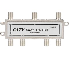 CM6WAY - Hilitand - 6 Way Splitter, Bidirectional Digital Coax Cable Splitter, 51000 MHz Coaxial Antenna Splitter