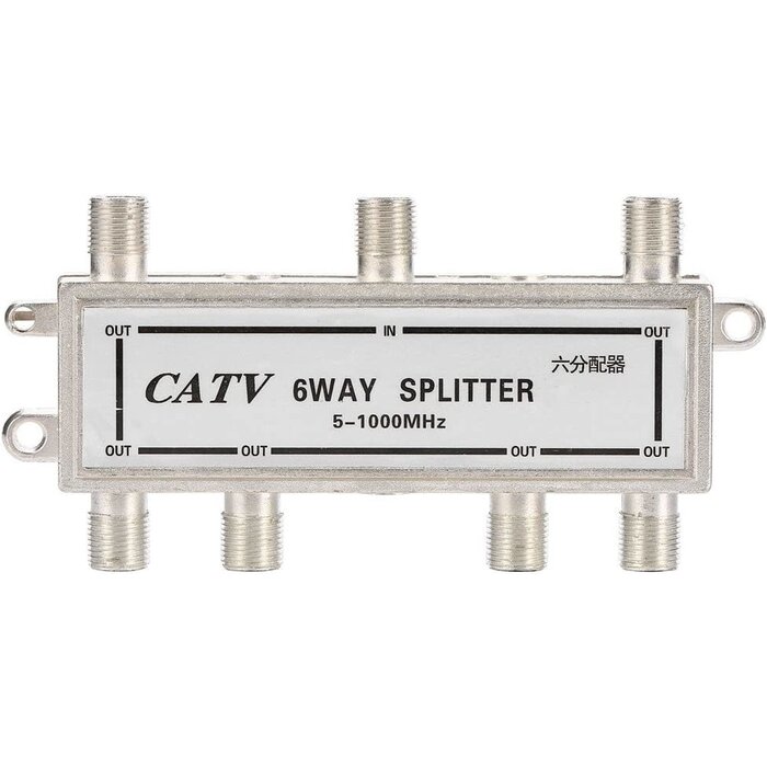 CM6WAY - Hilitand - 6 Way Splitter, Bidirectional Digital Coax Cable Splitter, 51000 MHz Coaxial Antenna Splitter