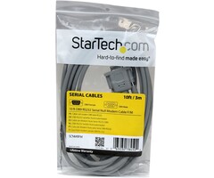SCNM9FM - StarTech - 10 ft DB9 RS232 Serial Null Modem Cable F/M - Null modem cable - DB-9 (M) to DB-9 (F) - 10 ft - SCNM9FM Gray