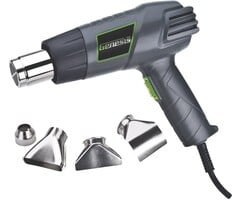 GHG1500A - Genesis - GHG1500A 12.5 Amp Dual-Temperature Heat Gun Kit with High and Low Settings, Air Reduction Nozzle, Reflector Nozzle, and Two Deflector Nozzles