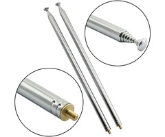 FM-ANT-THREAD-M - RuiLing - M3 Male Thread 7 Section AM FM Radio Universal Antenna for Radio TV Electric Toys, Telescopic Replacement Antenna Aerial, Stainless Steel Material, Stretched Length 98cm 38.5 Inch