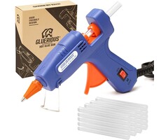 GLUE-GUN - Gluerious - Mini Hot Glue Gun with 30 Glue Sticks for Crafts School DIY Arts Home Quick Repairs, 20W, Blue