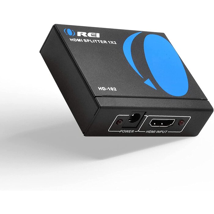 HD-102 - OREI HDMI Splitter 1 in 2 Out 4K - 1x2 HDMI Display Duplicate/Mirror - Powered Splitter Full HD 1080P, 4K @ 30Hz (One Input To Two Outputs) - USB Cable Included - 1 Source to 2 Identical Displays