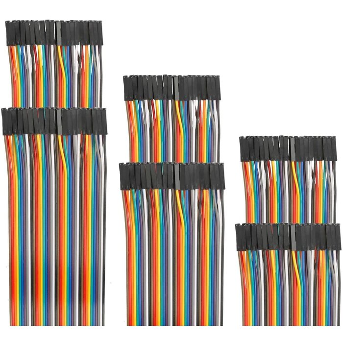JUMPER-F-3.9IN - Edgelec 10cm Dupont Wire Female to Female Breadboard Jumper Wires 3.9 inch 1pin-1pin 2.54mm Connector Multicolored Ribbon Cables DIY Wires Length 10 15 20 30 40 50 100cm Optional