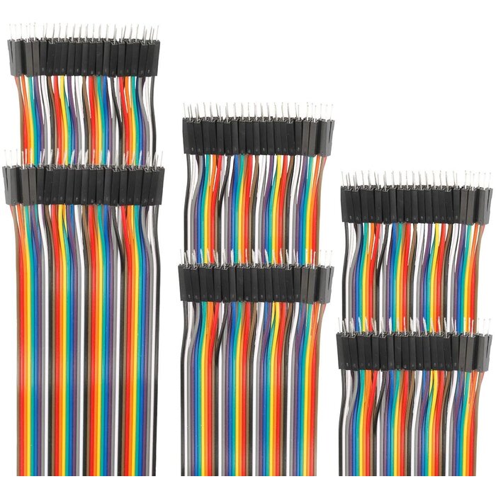 JUMPER-M-3.9IN - Edgelec - 10cm Breadboard Jumper Wires Male to Male Multicolored Dupont Wire 3.9 inch 1pin-1pin 2.54mm Connector for DIY Arduino Raspberry PI 10 15 20 30 40 50 100cm Optional Ribbon Cables