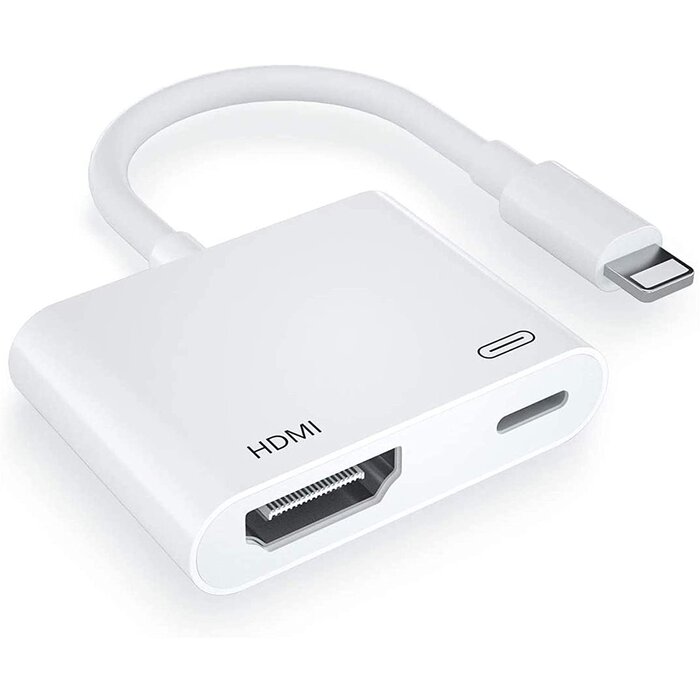LIGHTNING2HDMI+CH - Belcompany -  Lightning to HDMI Digital AV Adapter, 1080P Video & Audio Sync Screen Converter AV Adapter with Charging Port for iPhone HDMI Converter to HD TV/Projector/Monitor Support All iOS