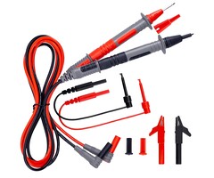 TEST-LEADS-KIT - KAIWEETS - Soft Silicone Electrician Test Leads Kit CAT III 1000V & CAT IV 600V with Alligator Clips and Needle Probe for Fluke/AstroAI/INNOVA Multimeter Electronic Clamp Meter