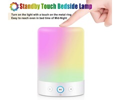 MR-COOL - Night Light Bluetooth Speaker, Dimmable Table Lamp LED Speaker with RGB Colors, Gifts for Men Women Teens Children Kids