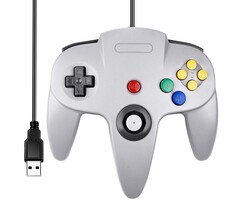 N64 - suily Classic N64 Controller, SAFFUN N64 Wired USB PC Game pad Joystick, N64 Bit USB Wired Game Stick Joy pad Controller for Windows PC MAC Linux Raspberry Pi 3 Sega Genesis Higan (Grey)