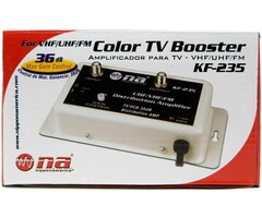 NA-KF-235 - Nippon America - 36 DB Cable Antenna Color TV Booster Signal Amplifier VHF UHF FM HDTV