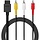NIN64-AV - Aokin - N64 AV Cable, Audio Video AV Cable Cord for Nintendo 64 N64, Super Nintendo SNES, Gamecube GC, 1.8M/6FT