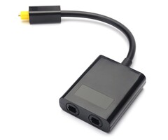 OPT-SPLIT - ZEXMTE - Optical Fiber Splitter 1 in 2 Out Optical Audio Splitter, Fiber Optical Splitter with 24K Gold Plated Connectors for CD Player, DVD Player, Receiver-Black