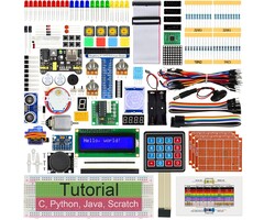 PI-4-STARTER-KIT - Freenove - Ultimate Starter Kit for Raspberry Pi 4 B 3 B+ 400, 561-Page Detailed Tutorials, Python C Java Scratch Code, 223 Items, 72 Projects, Solderless Breadboard
