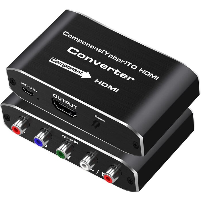 COMP-HDMI - Koopman-Tech Component to HDMI, YPbPr to HDMI Converter, Koopman 5RCA RGB to HDMI Converter Adapter, Supports 1080P Video Audio Converter Adapter HDMI V1.4 for DVD PSP Xbox PS2 N64 to HDTV Monitor and Projector