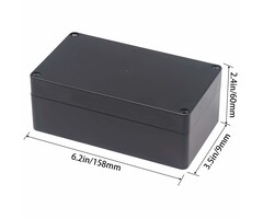 PROJ-BOX-6X3.5X2 - Zulkit Junction Box, Zulkit Project Box IP65 Waterproof Outdoor Box ABS Plastic Electrical Boxes Electronic Enclosure Black 6.22 x 3.54 x 2.36 inch (158 x 90 x 60mm)