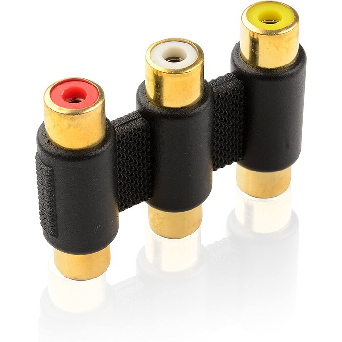 RCA 3-RCA-COUPLER - AAOTOKK - Gold Plated 3-RCA Coupler
