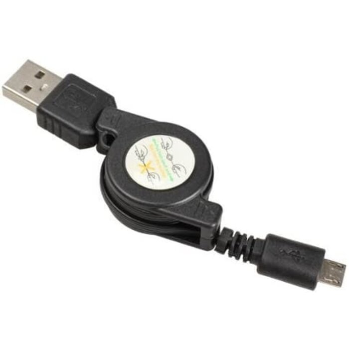 RET-MICROUSB-USB - ACENX - Micro USB to USB Retractable Sync Charger Cable (Black)