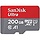 SD200GBMIC - SanDisk Ultra - 200GB Ultra microSDXC UHS-I Memory Card with Adapter - 120MB/s, C10, U1, Full HD, A1, Micro SD Card - SDSQUA4-200G-GN6MA, Black