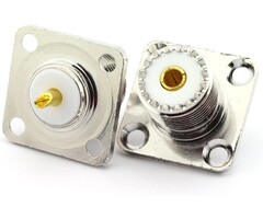 SO-239MOUNT - DHT UHF Female SO239 Jack 4 Holes Panel Chassis Mount Flange Solder Cup Connector