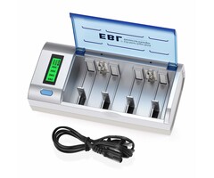 T-1199BE - EBL Smart Battery Charger for C D AA AAA 9V Ni-MH Ni-CD Rechargeable Batteries with Discharge Function & LCD Display