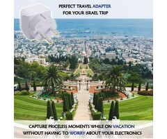 TYPE-H - Ceptics - Type-H - USA to Israel, Palestine Travel Adapter Plug by Ceptics with Dual USA Input - Ultra Compact- Safe Grounded Perfect for Cell Phones, Laptops, Camera Chargers and More (CT-14)
