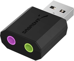 USB-AUDIO - SABRENT - USB External Stereo Sound Adapter for Windows and Mac. Plug and Play No Drivers Needed. (AU-MMSA)