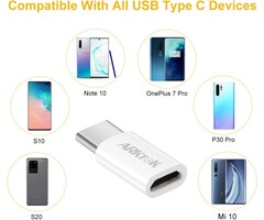 USBC-MICRO - ARKTEK USB-C Adapter, Mini Aluminum Mirco USB (Female) to USB C (Male) Syncing Data Transfer and Charging Compatible with Chromebook Galaxy S20 Note 10, Pixel 4 and More