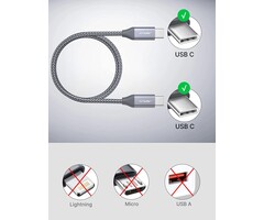 USBC2C-10FT - JSAUX 100W USB C to USB C Cable, 10ft USBC Type C Charging Cable Fast Charger Compatible with MacBook Air/Pro, iPad Pro 12.9/11/Air/Mini, Samsung Galaxy S23 S22 S21 S20 Ultra, Pixel - Grey Visit the JSAUX Store