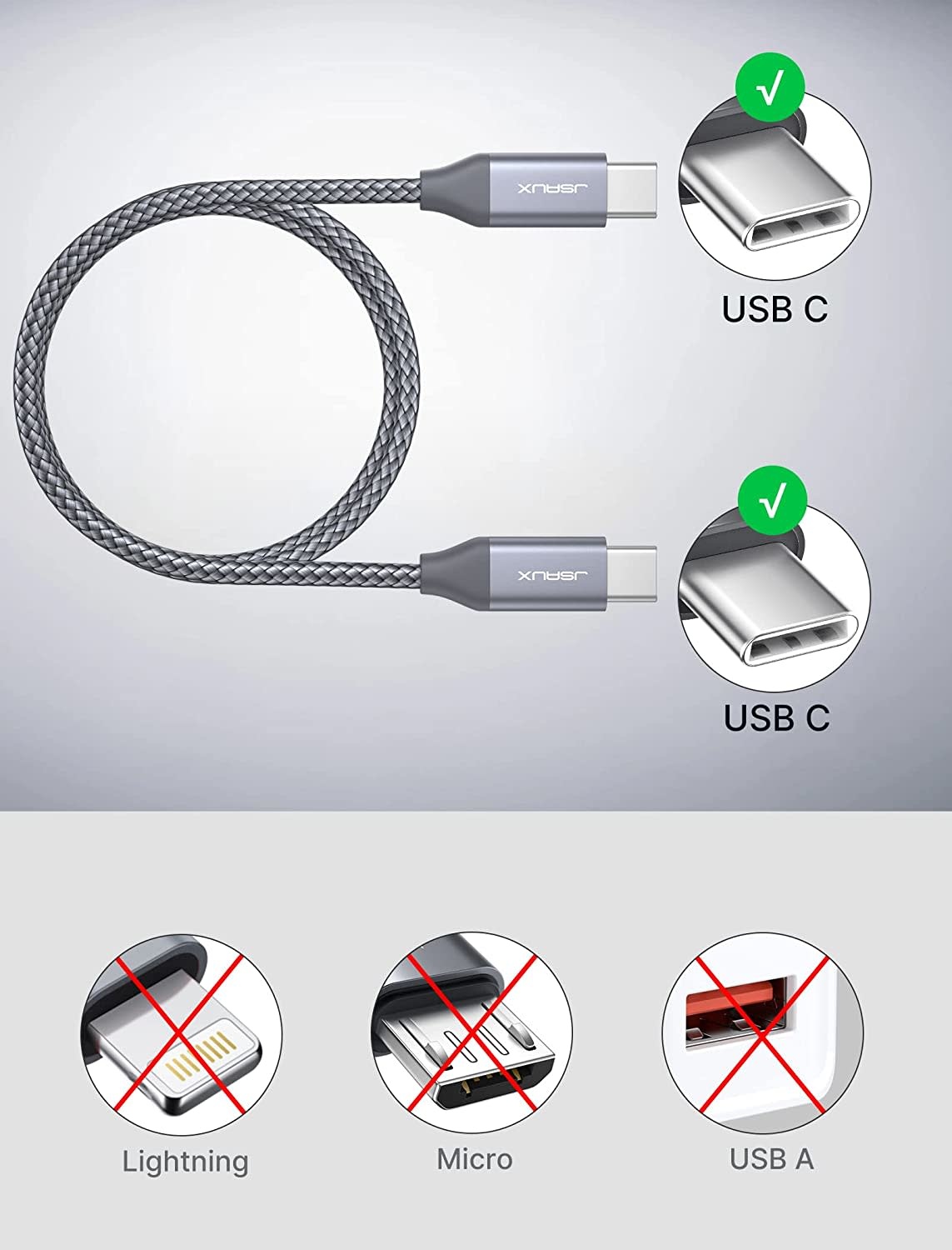 usb c cable 10ft type c