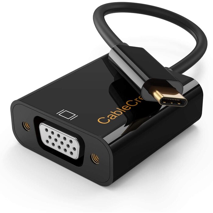 USBC2VGA - CableCreation - CD0007 USB Type C to VGA Converter, Compatible with MacBook Pro 2020, Mac Mini, iPad Pro 2021/2020, Surface Pro 7, Chromebook Pixel, XPS 13, Galaxy S22/S20