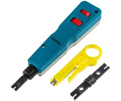 PUNCH-DOWN - AVESON - Punch Down Impact Tool with Two Blades - 110 and BK Network Wire Cable Cat6/Cat5e Telephone Impact Terminal Insertion Tools & Extra Network Wire Stripper