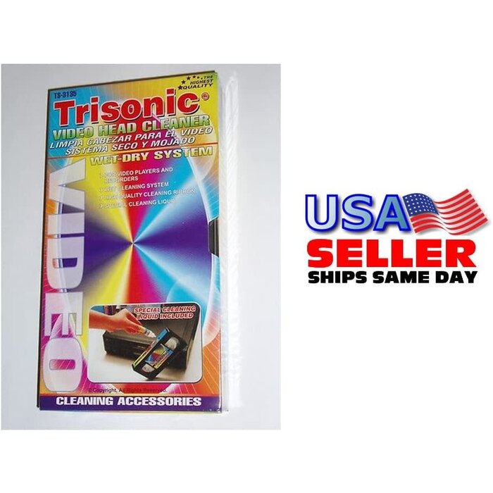 TS-3135 - ATB Head Cleaning Video Tape Cassette VHS VCR Player Recorder Wet Dry Cleaner