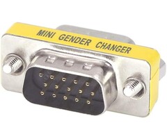 VGA-M/M - Virello VGA Mini Gender Changer Adapter, 15 Pin Male to Male Coupler for PC, Monitor