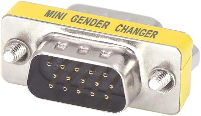 VGA-M/M - Virello VGA Mini Gender Changer Adapter, 15 Pin Male to Male Coupler for PC, Monitor