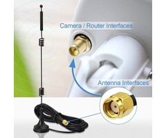 WIFI-ANT - Bingfu Dual Band WiFi 2.4GHz 5GHz 5.8GHz 9dBi Magnetic Base MIMO RP-SMA Male Antenna for WiFi Router Wireless Network Card USB Adapter Security IP Camera