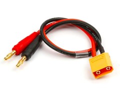XT90-CHRG-ADAPT - FLY RC XT90 Charging Cable XT90 to 4.0mm Banana Connector Adapter Charger Wire 30cm 11.8inch 12awg Lipo Battery Charge Lead for FPV RC Power Supply
