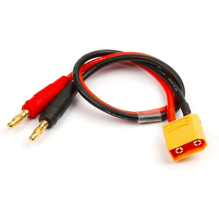FLY RC XT90 Charging Cable XT90 to 4.0mm Banana Connector Adapter Charger Wire 30cm 11.8inch 12awg Lipo Battery Charge Lead for FPV RC Power Supply