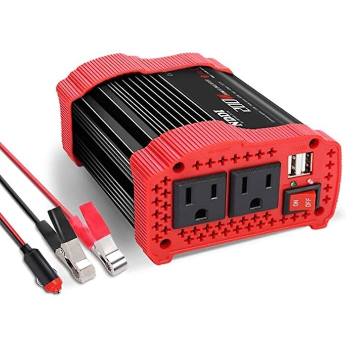200W-INVERTER - NDDI POWER - 200W Car Power Inverter 12V DC to 110V AC Converter with 3.1 A Dual USB Quick Car Charger Adapter