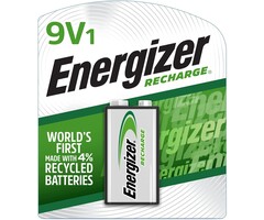 9V NI-MH BATTERY - Energizer - Rechargeable 9V Batteries, NiMH, 175 mAh, Pre-Charged